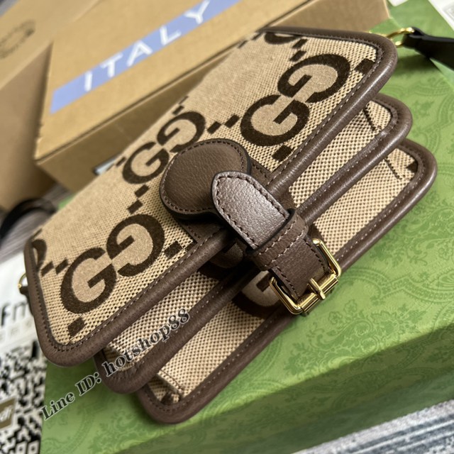 Gucci官網新款超大GG圖案女包 古馳經典紅綠織帶肩背包699438 gqy4436